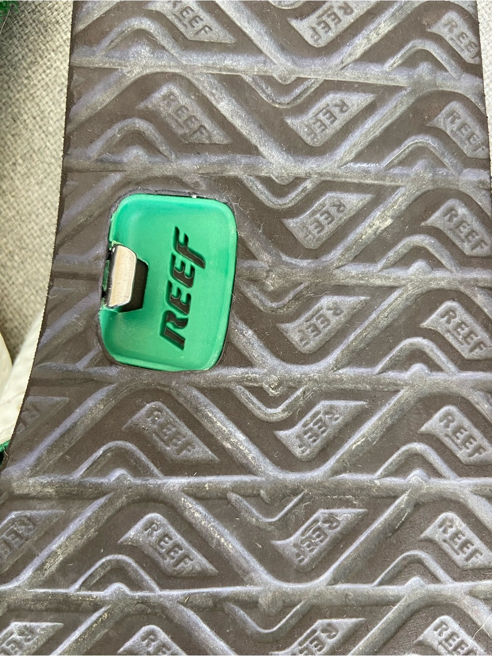 Reef Green & White Turf Footbed Flip Flops - Picture 5 of 5